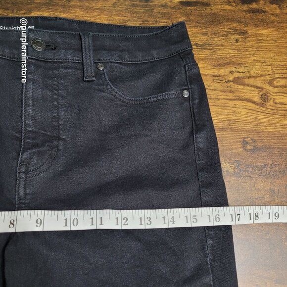 Talbots Jeans 4 P Straight Leg High Rise Tummy Control Black Wash Stretch Denim - Picture 7 of 11